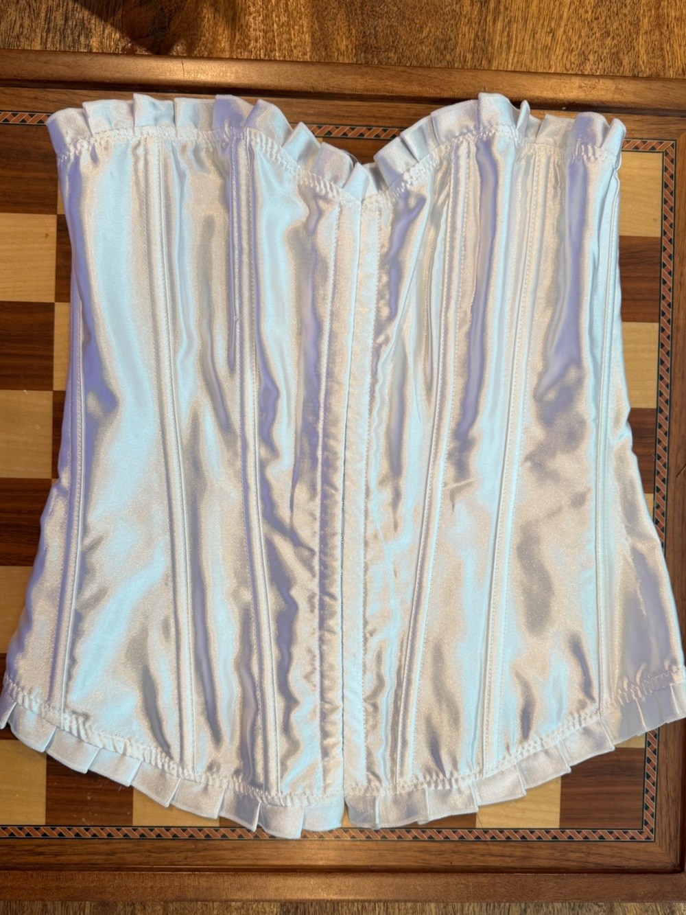 NWOT Sexy Vintage Iridescent White Satin Corset Top